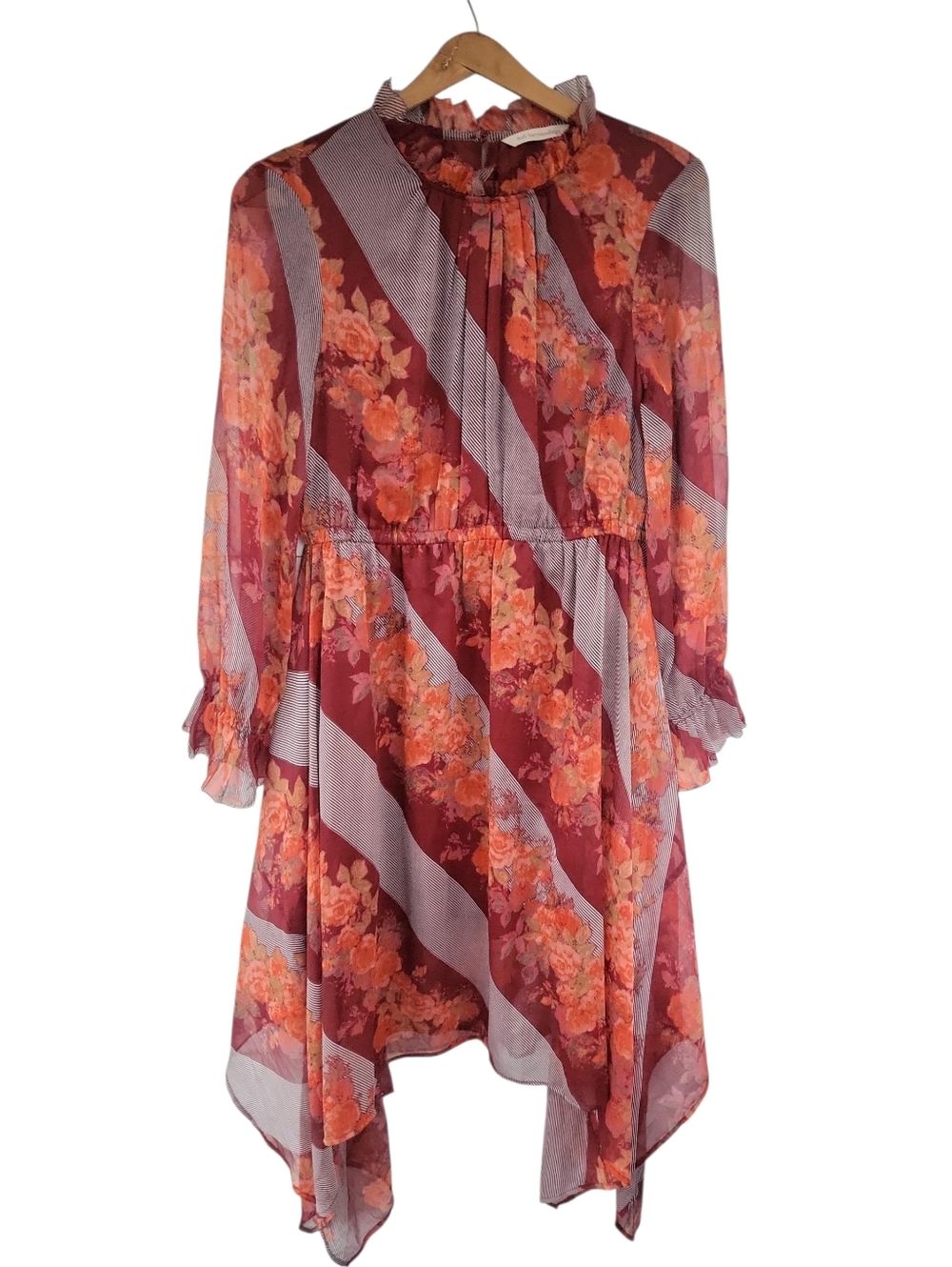 Soft Surroundings Woodland Manor Rose Floral Handkerchief Midi Dress Petite S - Picture 7 of 13